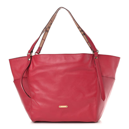 Burberry Calfskin House Check Small Canterbury Tote Raspberry 1 of 16
