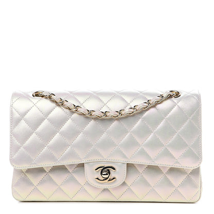 Chanel Iridescent Lambskin Quilted Medium Double Flap Ivory 1 of 10