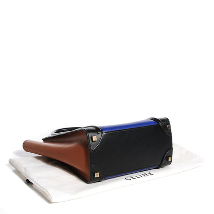 Celine Drummed Calfskin Micro Tri-Color Luggage Indigo 4 of 8