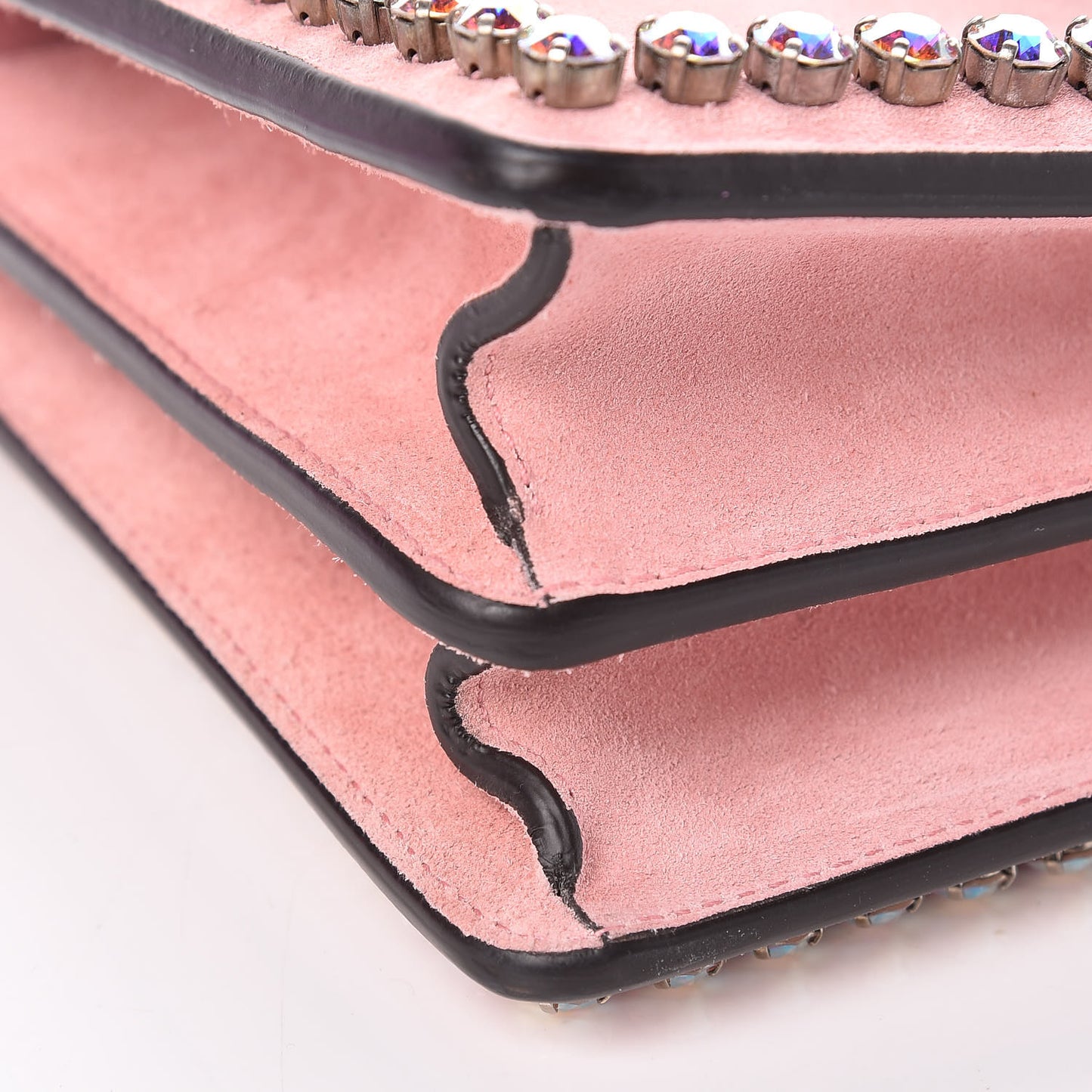 Suede Crystal Small Dionysus Shoulder Bag Peonia