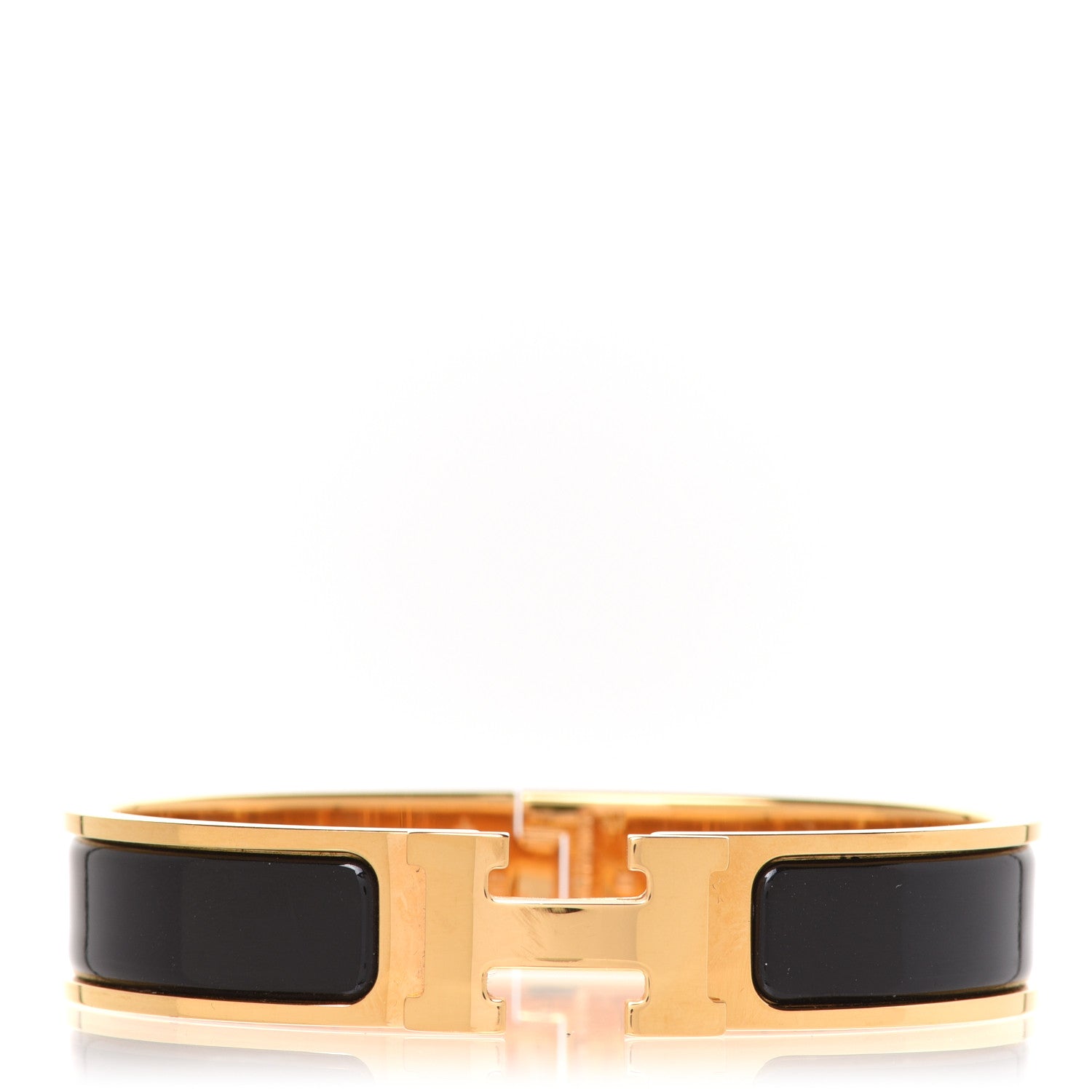 Hermes Enamel Narrow Clic Clac H Bracelet PM Black 1 of 7