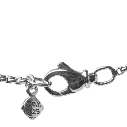 David Yurman Sterling Silver Diamond Prasiolite 7mm Petite Albion Pendant Necklace 6 of 7