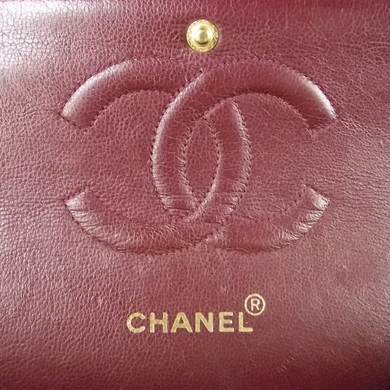 Lambskin Medium Double Flap Black