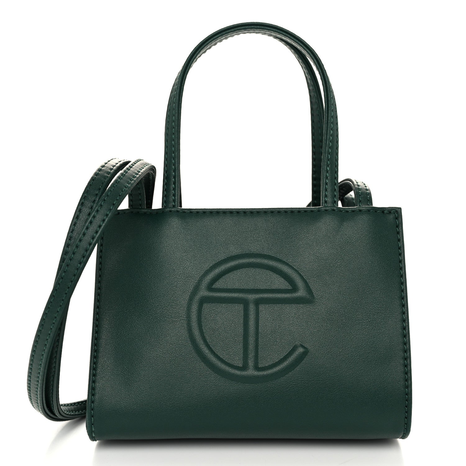 Telfar Vegan Leather Small Shopping Bag Dark Olive 1 of 9