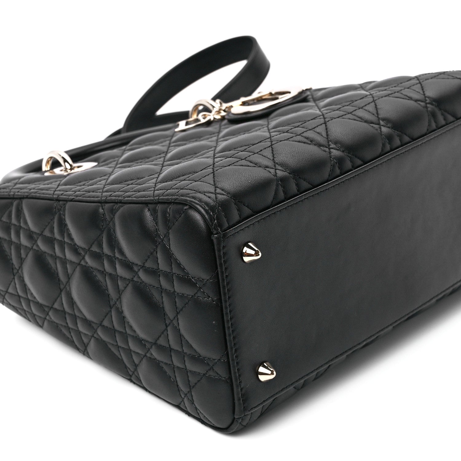 Christian Dior Lambskin Cannage Medium Lady Dior Black 10 of 11