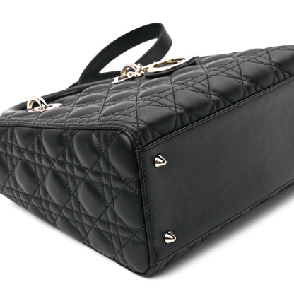 Christian Dior Lambskin Cannage Medium Lady Dior Black 10 of 11