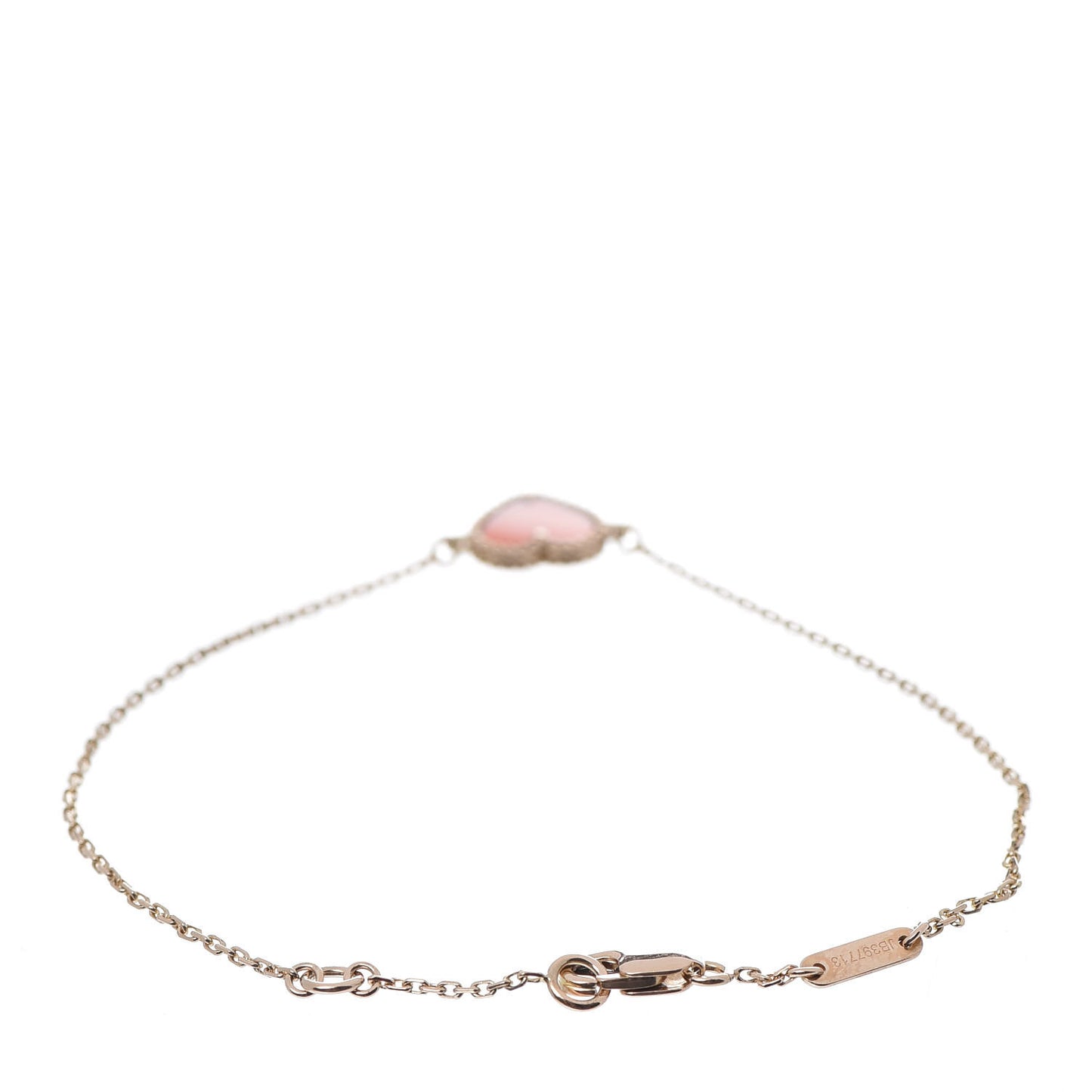 18K Rose Gold Carnelian Sweet Alhambra Heart Bracelet