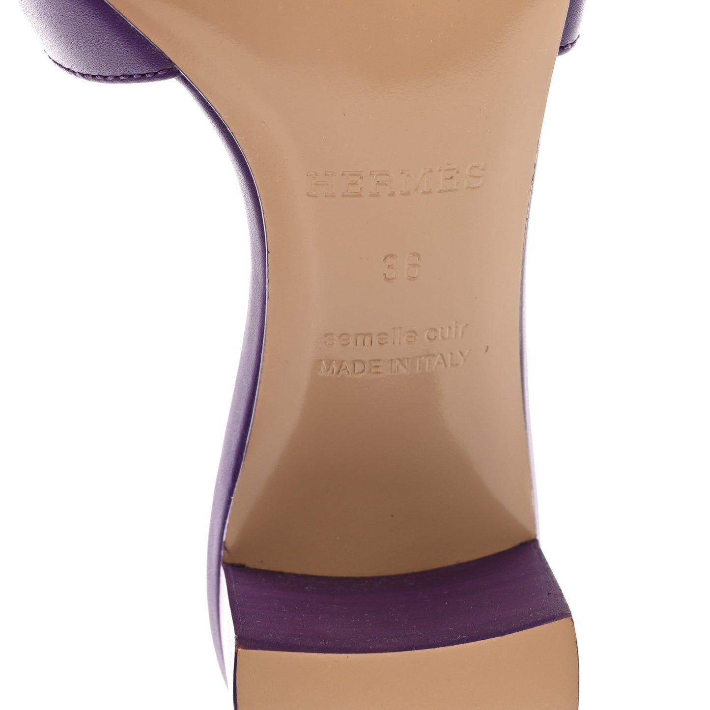 Calfskin Oasis Sandals 36 Violet Majorette