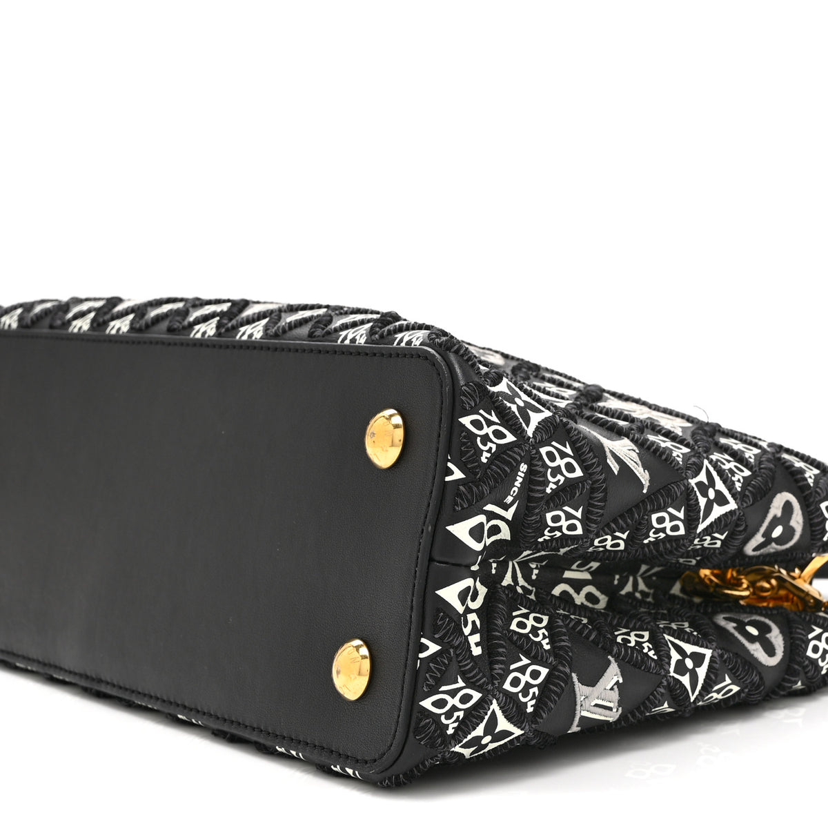 Louis Vuitton Calfskin Since 1854 Embroidered Capucines PM Black 10 of 10
