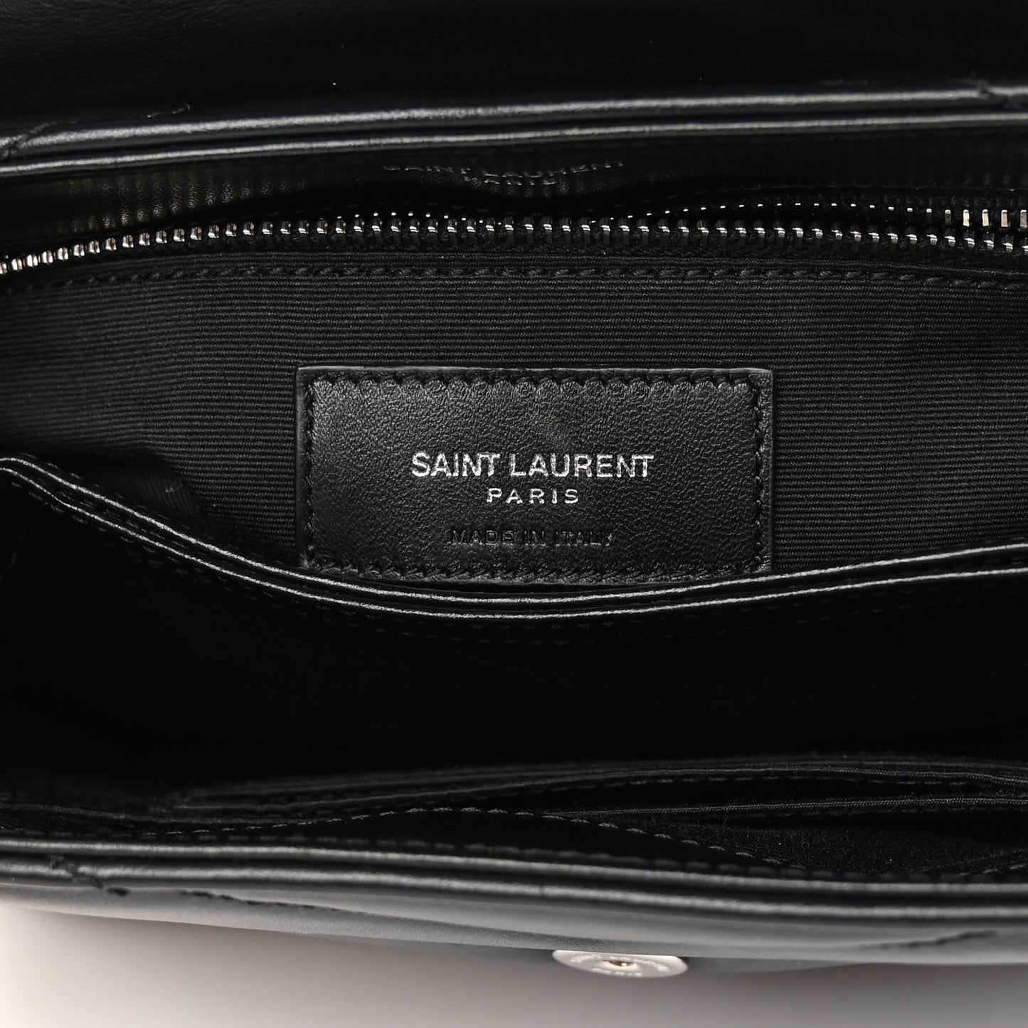 Calfskin Y Quilted Monogram Toy Loulou Crossbody Bag Black