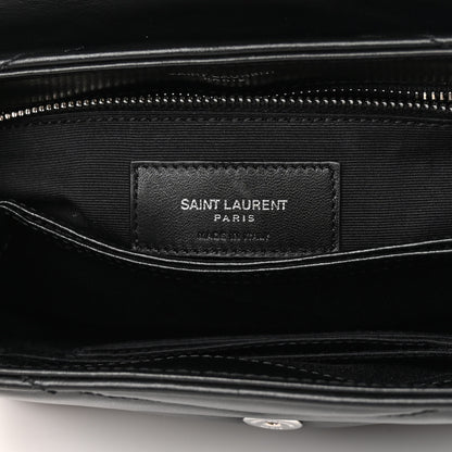 Saint Laurent Calfskin Y Quilted Monogram Toy Loulou Crossbody Bag Black 6 of 12