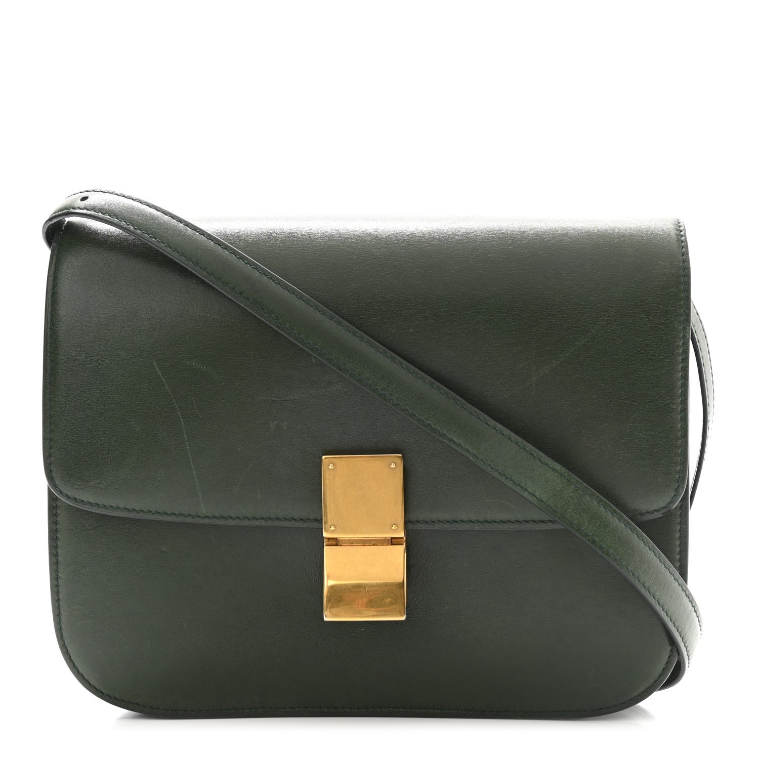 Celine Box Calfskin Classic Box Medium Flap Bag Forest 1 of 14