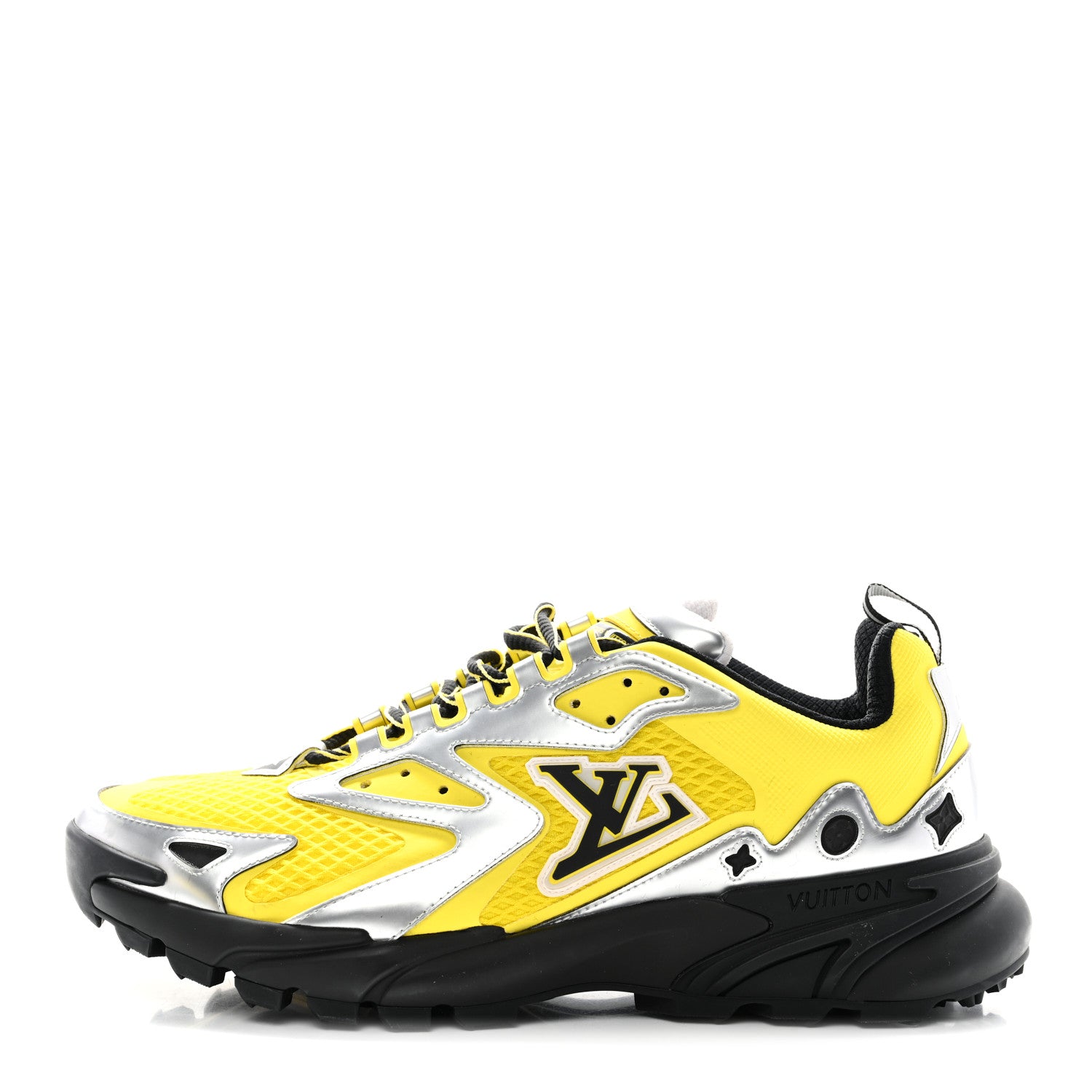 Louis Vuitton Metallic Calfskin Mesh Mens LV Runner Tatic Sneakers 8 Yellow 1 of 10