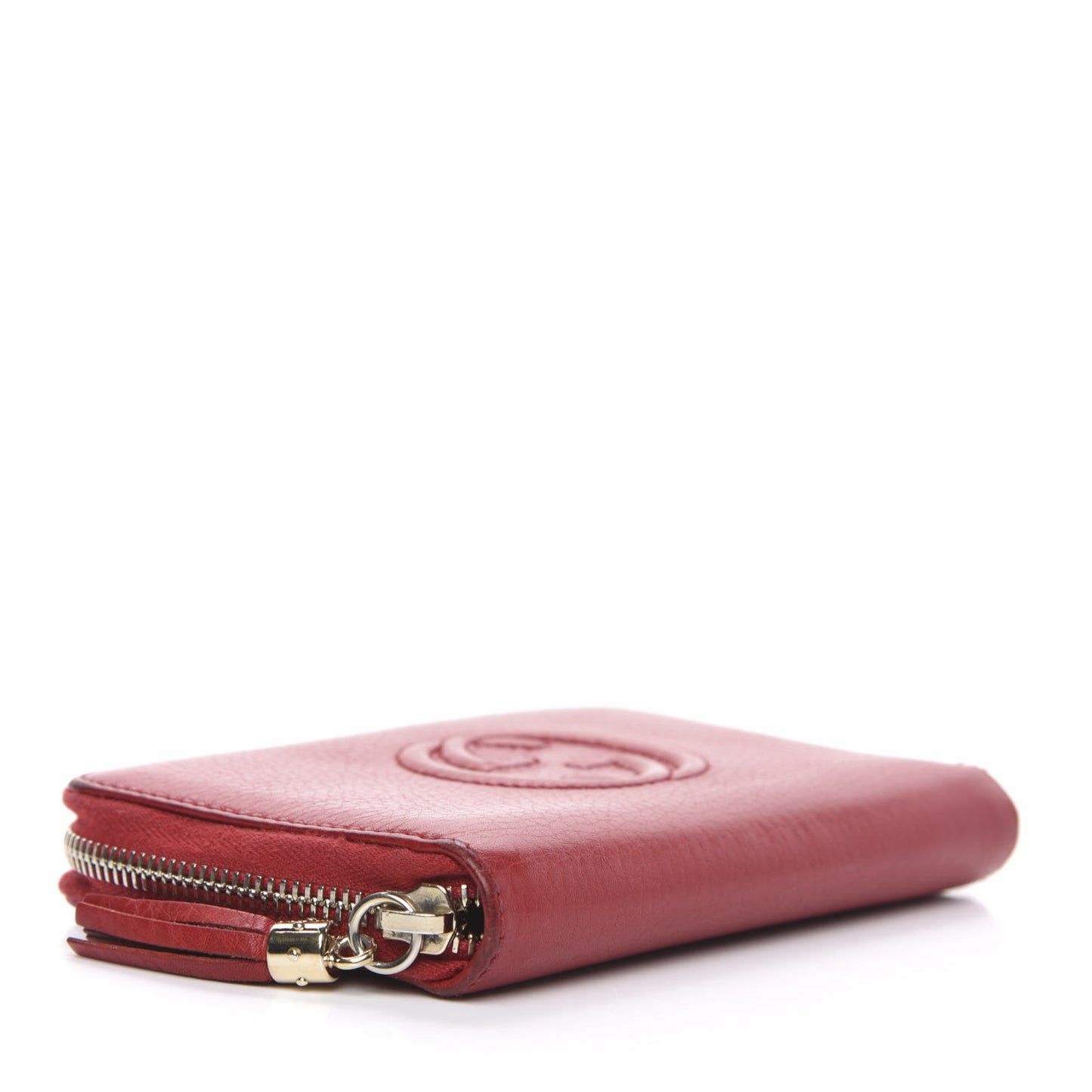Pebbled Calfskin Medium Soho Zip Around Wallet Red