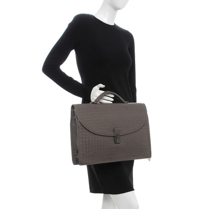 Bottega Veneta Light Calf Intrecciato Briefcase Steel 2 of 13