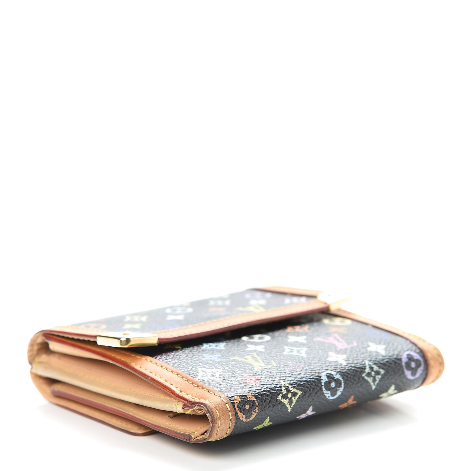 Louis Vuitton Monogram Multicolor Porte-Monnaie Billets Wallet Black 4 of 13