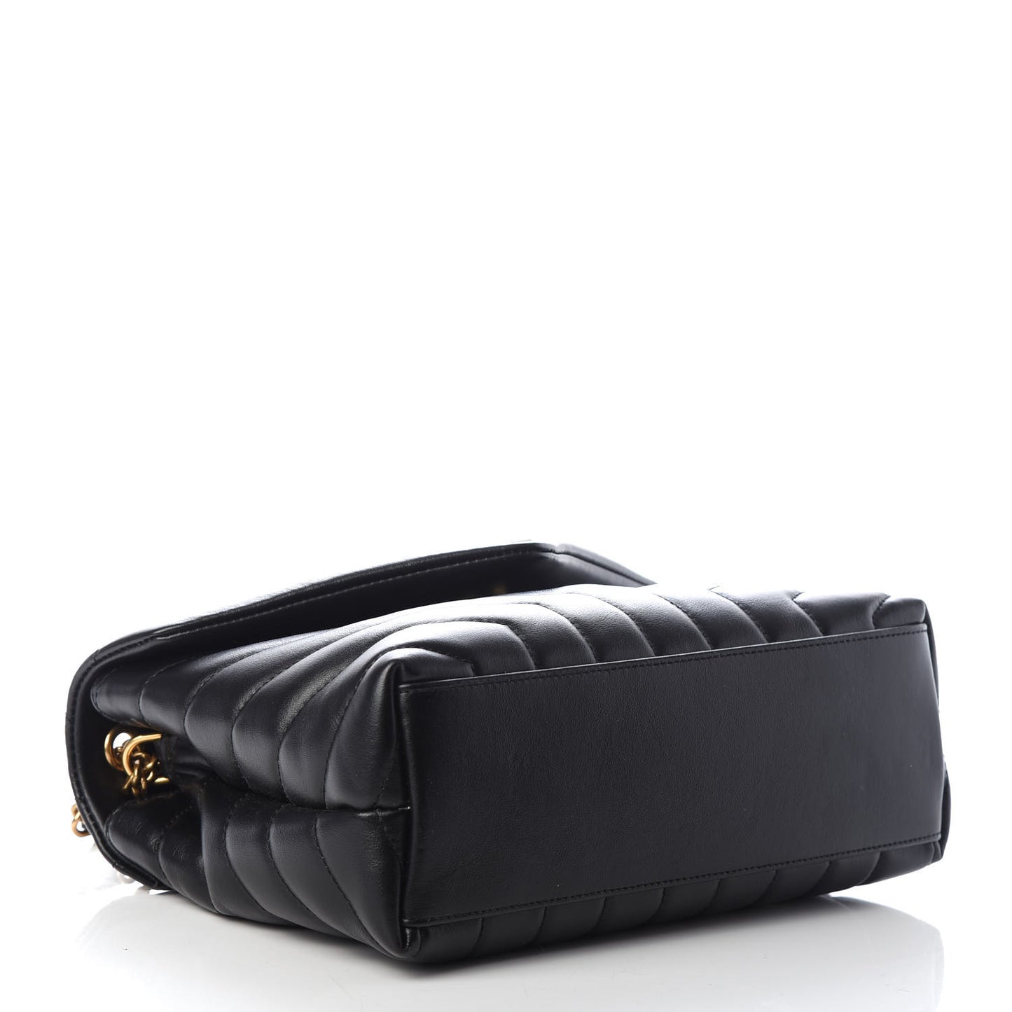 Calfskin Y Quilted Monogram Small Loulou Chain Satchel Black