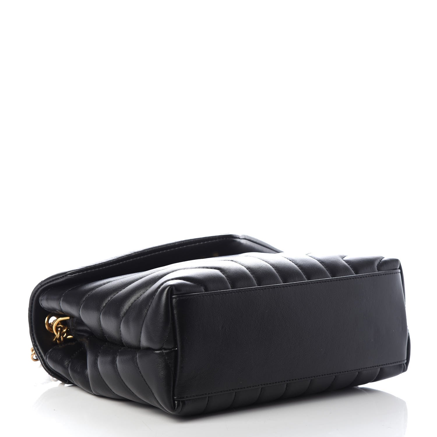 Saint Laurent Calfskin Y Quilted Monogram Small Loulou Chain Satchel Black 4 of 9