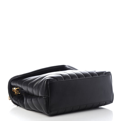Saint Laurent Calfskin Y Quilted Monogram Small Loulou Chain Satchel Black 4 of 9