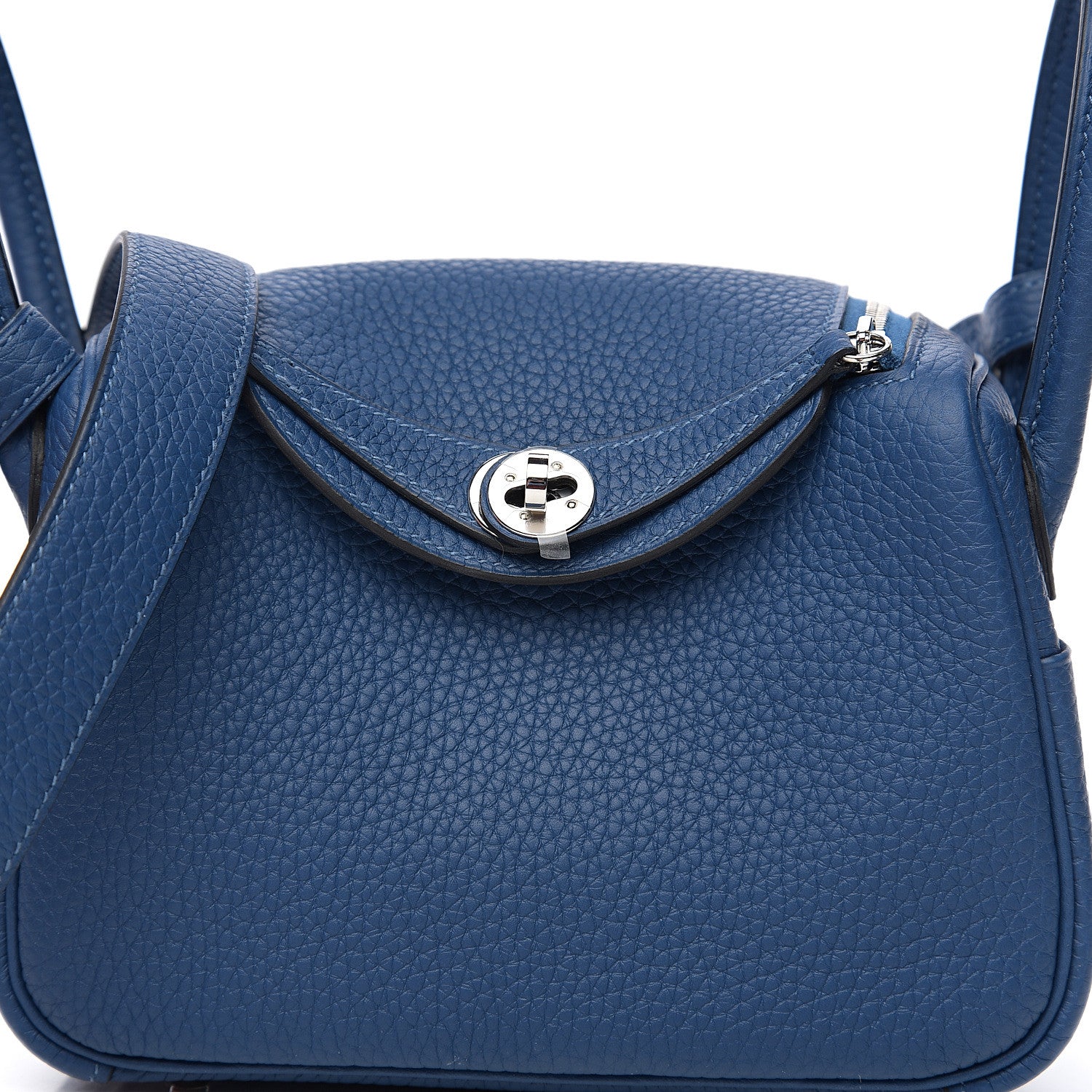 Hermes Taurillon Clemence Mini Lindy 20 Deep Bleu 6 of 9