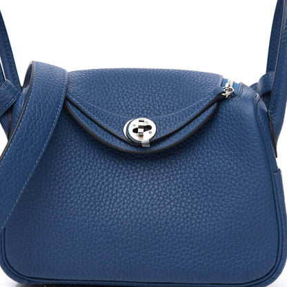 Hermes Taurillon Clemence Mini Lindy 20 Deep Bleu 6 of 9
