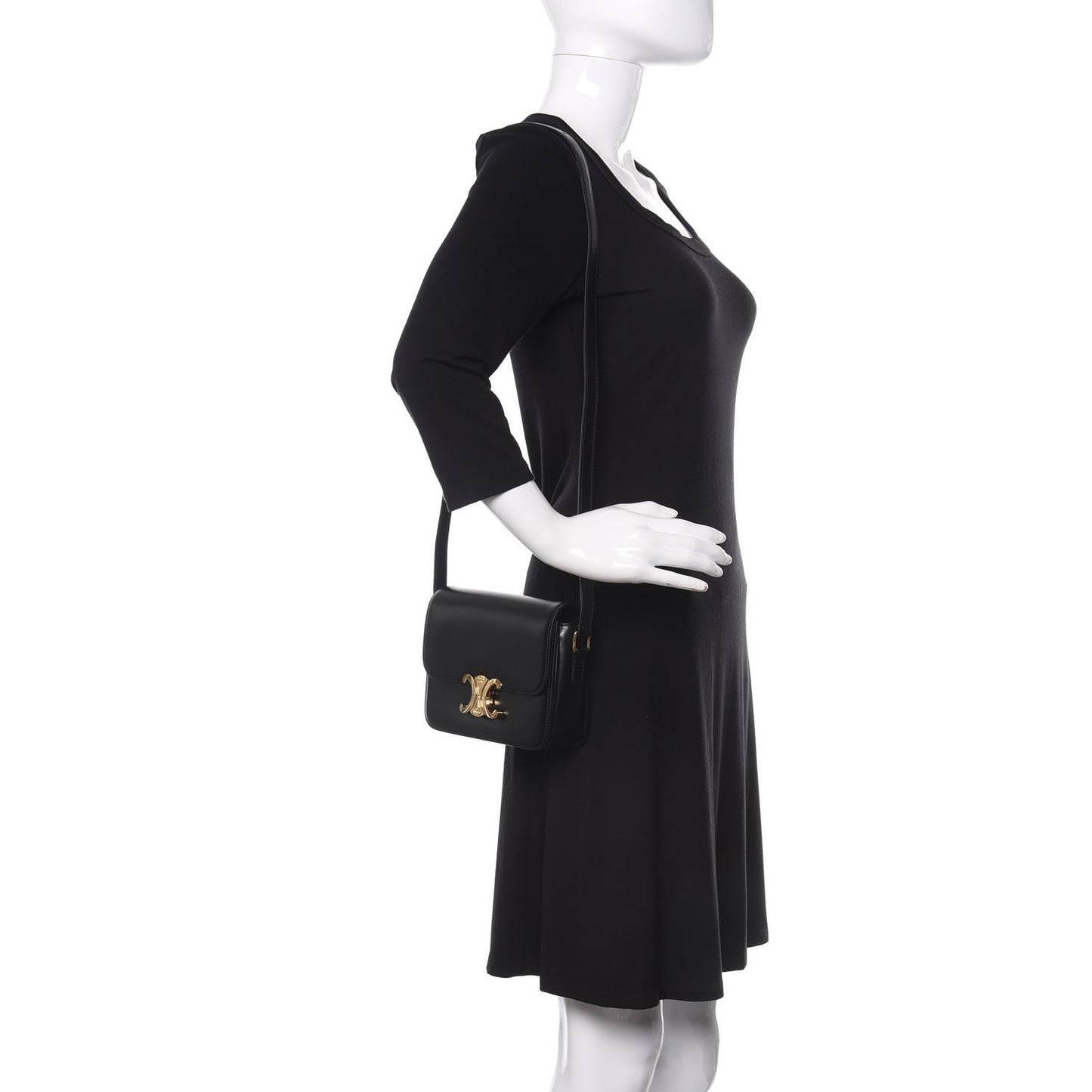 Shiny Calfskin Nano Triomphe Black