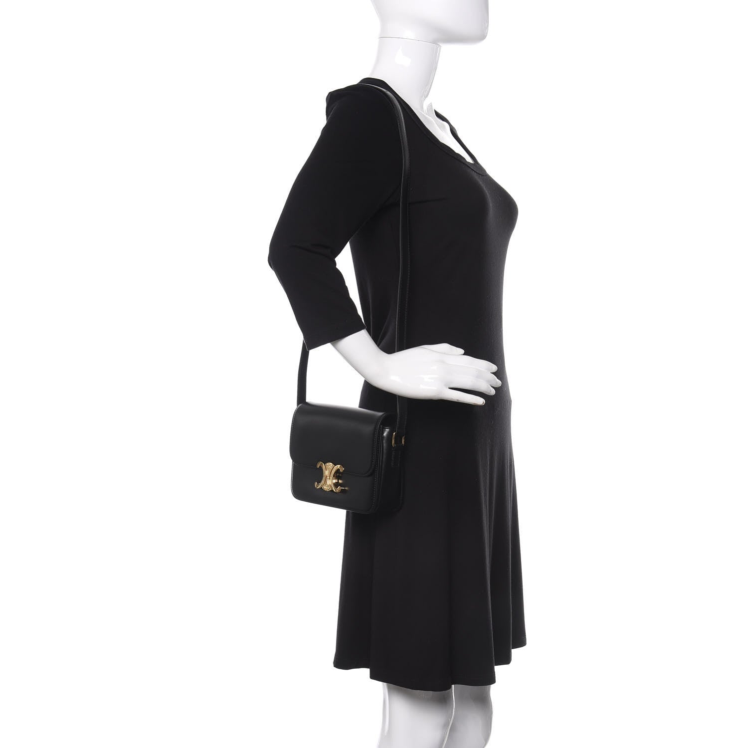 Celine Shiny Calfskin Nano Triomphe Black 2 of 8