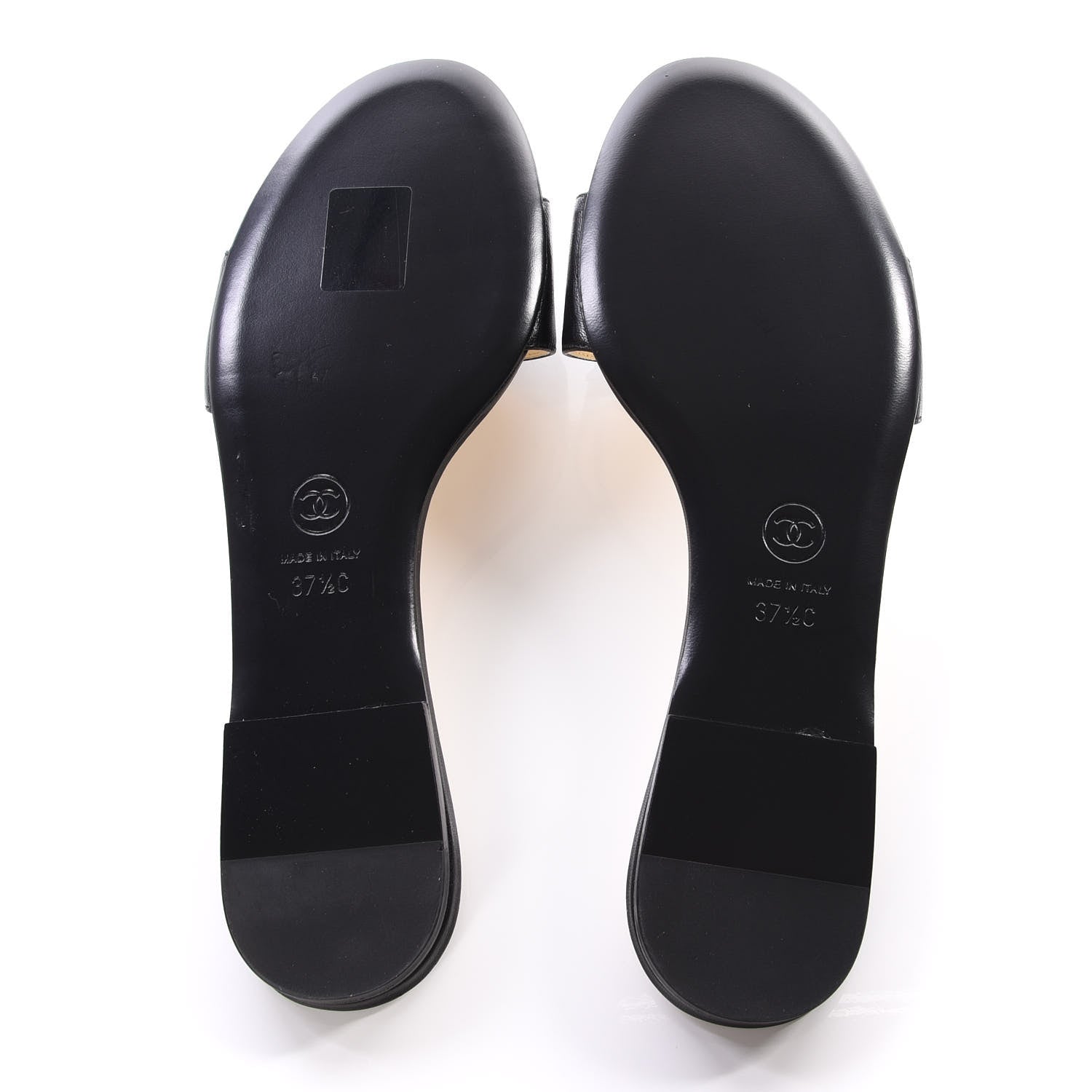 Chanel Lambskin Camellia Slides 37.5 Black 5 of 9