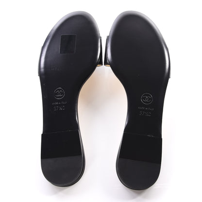 Chanel Lambskin Camellia Slides 37.5 Black 5 of 9