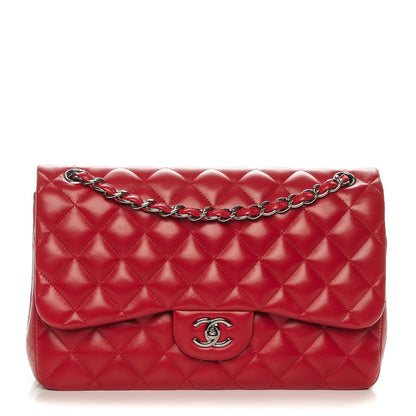 Chanel Lambskin Quilted Jumbo Double Flap Red 1 of 7