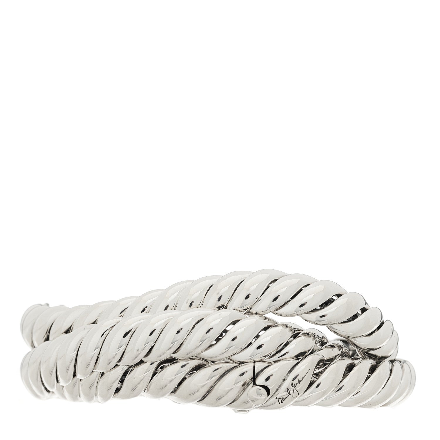 David Yurman Sterling Silver Sculpted Cable Triple Wrap Bracelet 1 of 3