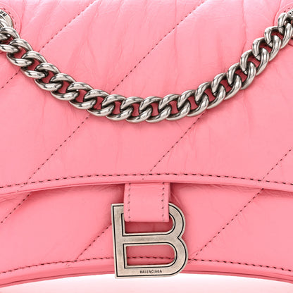 Balenciaga Crushed Calfskin Quilted Small Crush Chain Bag Sweet Pink 8 of 10