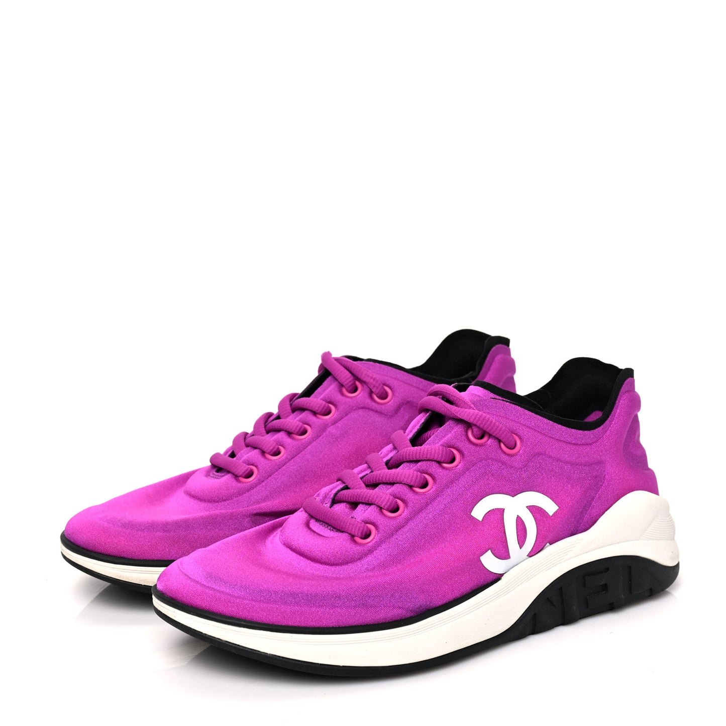 Calfskin Mesh Lycra Sneakers 36.5 Dark Pink