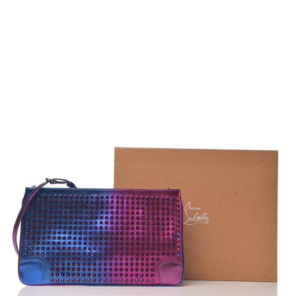 Christian Louboutin Patent Scarabe Loubiposh Spikes Chain Clutch Rose Digitale 11 of 11
