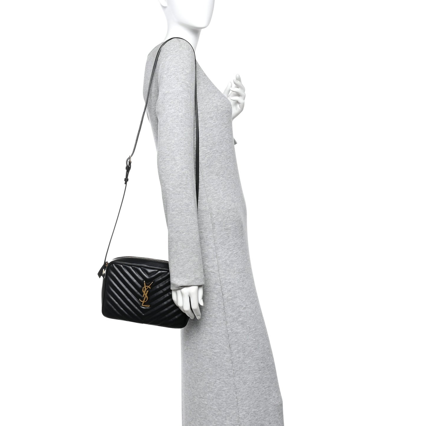 Calfskin Matelasse Monogram Lou Camera Bag Black