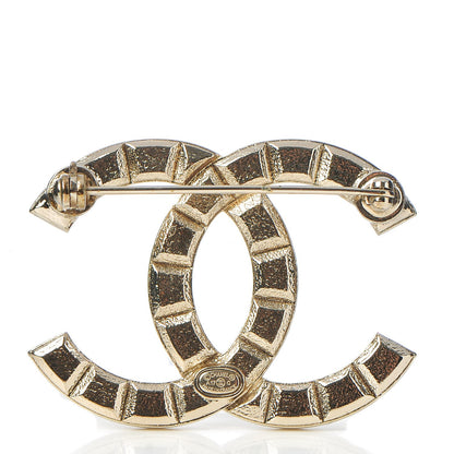 Chanel Studded CC Pin Brooch Gold 3 of 5