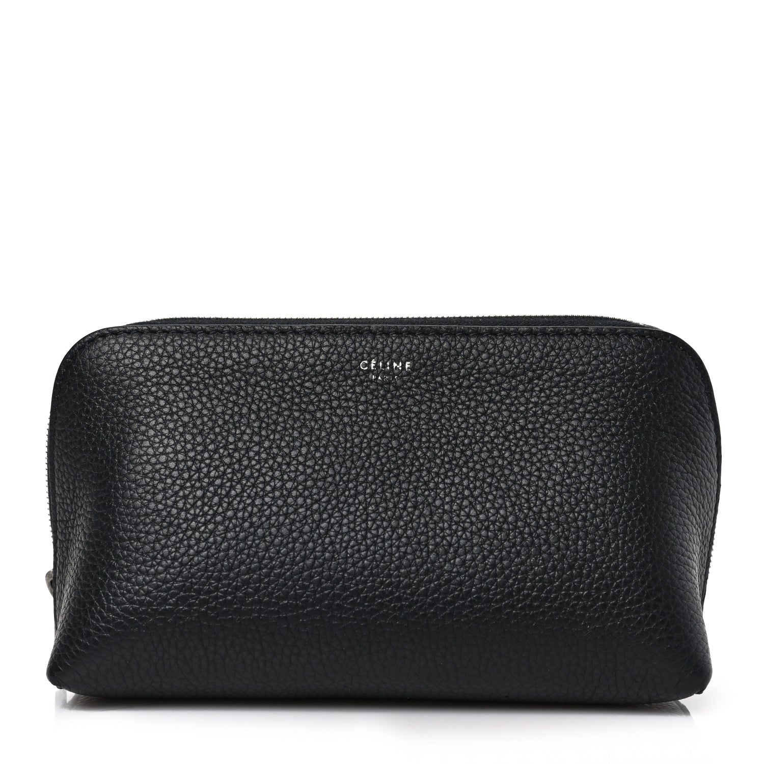 Celine Textured Calfskin Cosmetic Pouch Bag Black 1 of 8