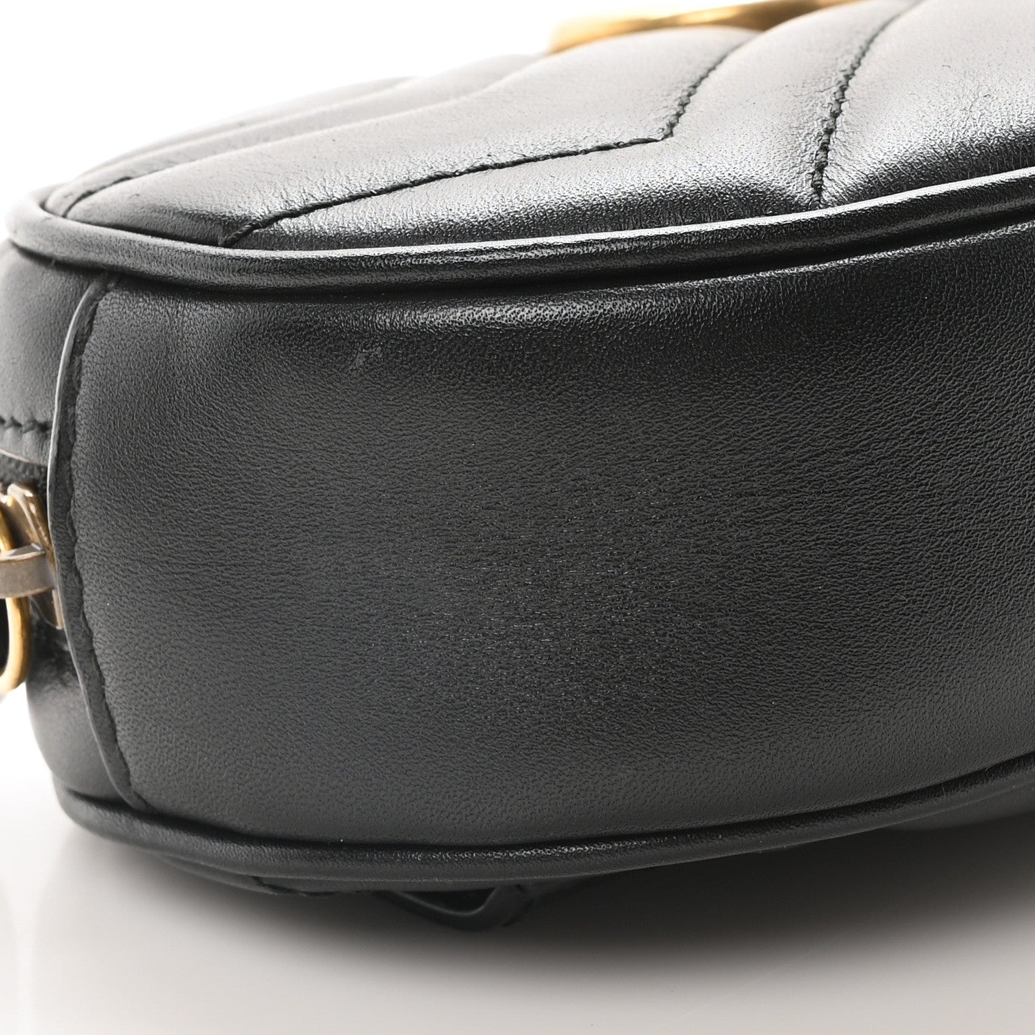 Gucci Calfskin Matelasse GG Marmont Belt Bag 85 34 Black 9 of 10