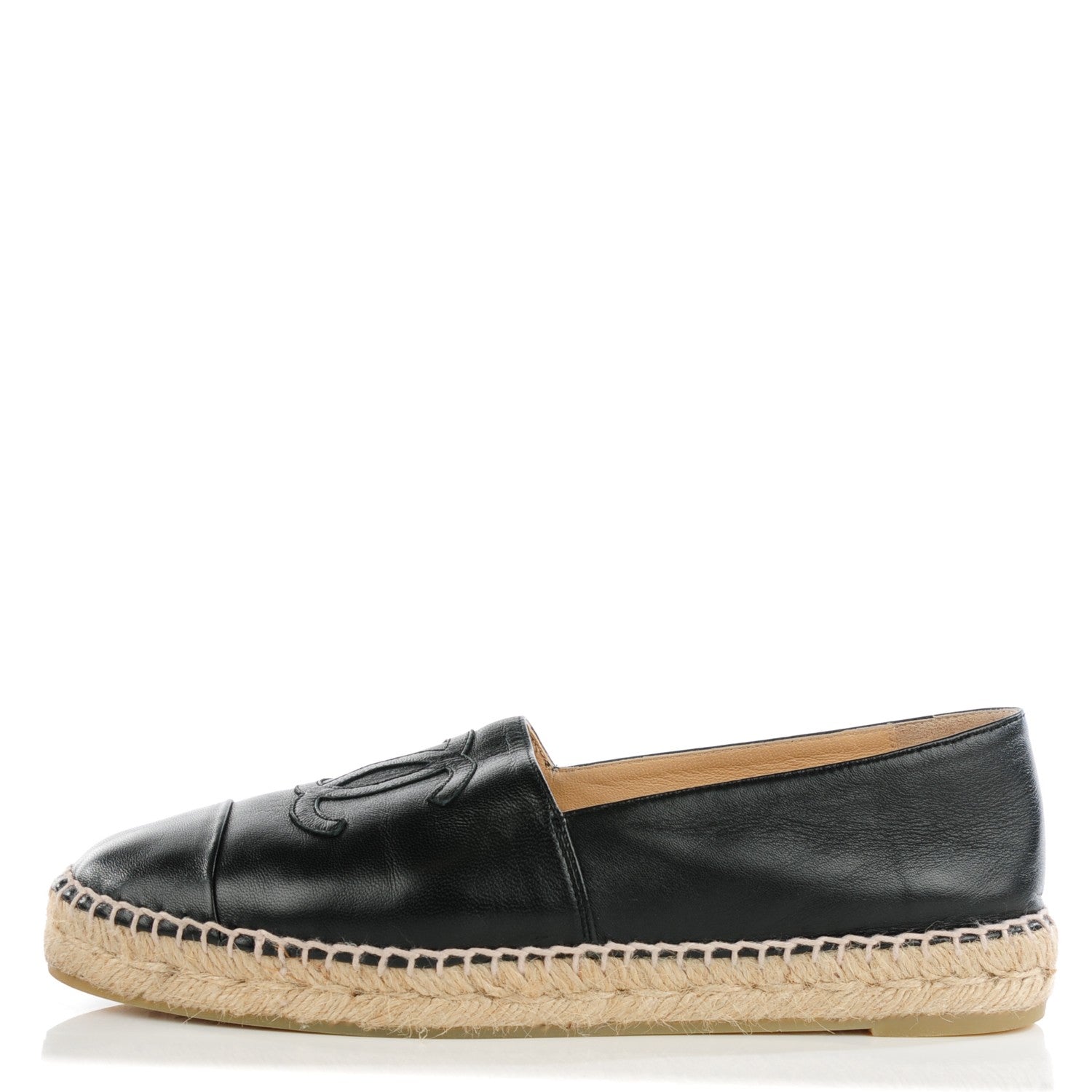 Chanel Lambskin CC Espadrilles 39 Black 1 of 9