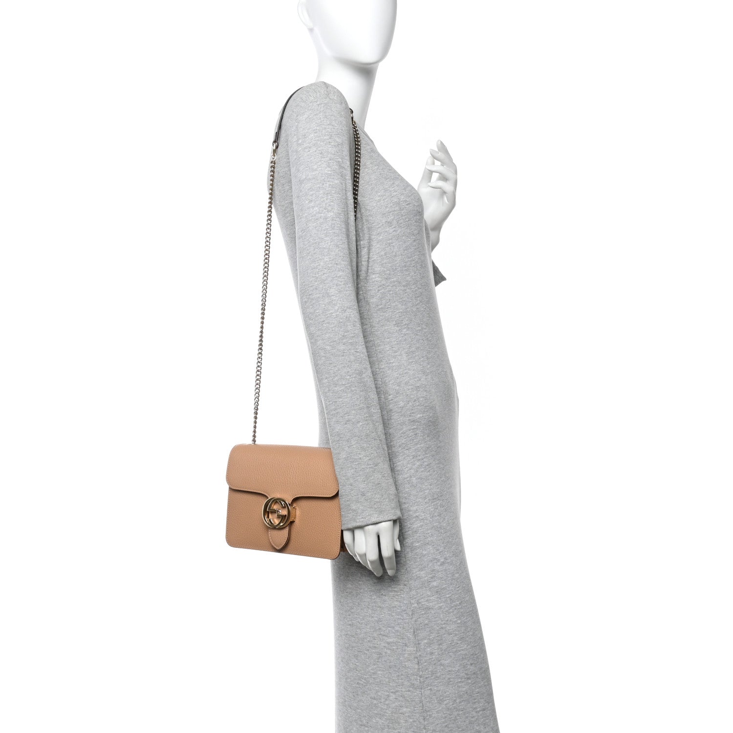 Gucci Dollar Calfskin Small Interlocking G Shoulder Bag Camelia 2 of 11