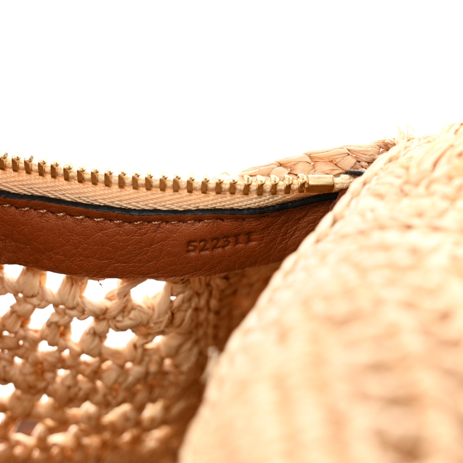 Loewe Raffia Calfskin Paula's Ibiza Bracelet Pouch Natural Tan 7 of 10