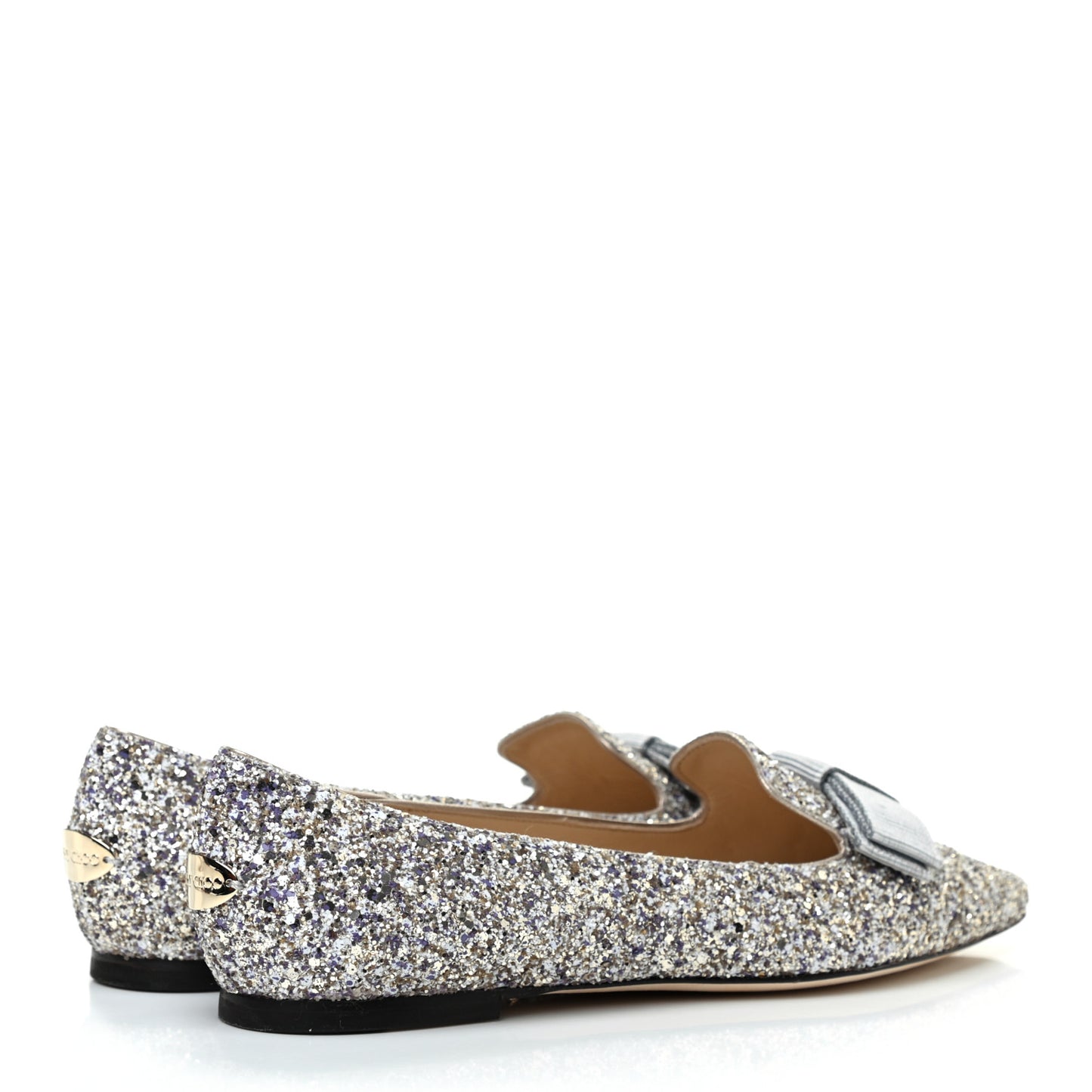 Glitter Fabric Gala Viola Flats 35.5 Antique Gold