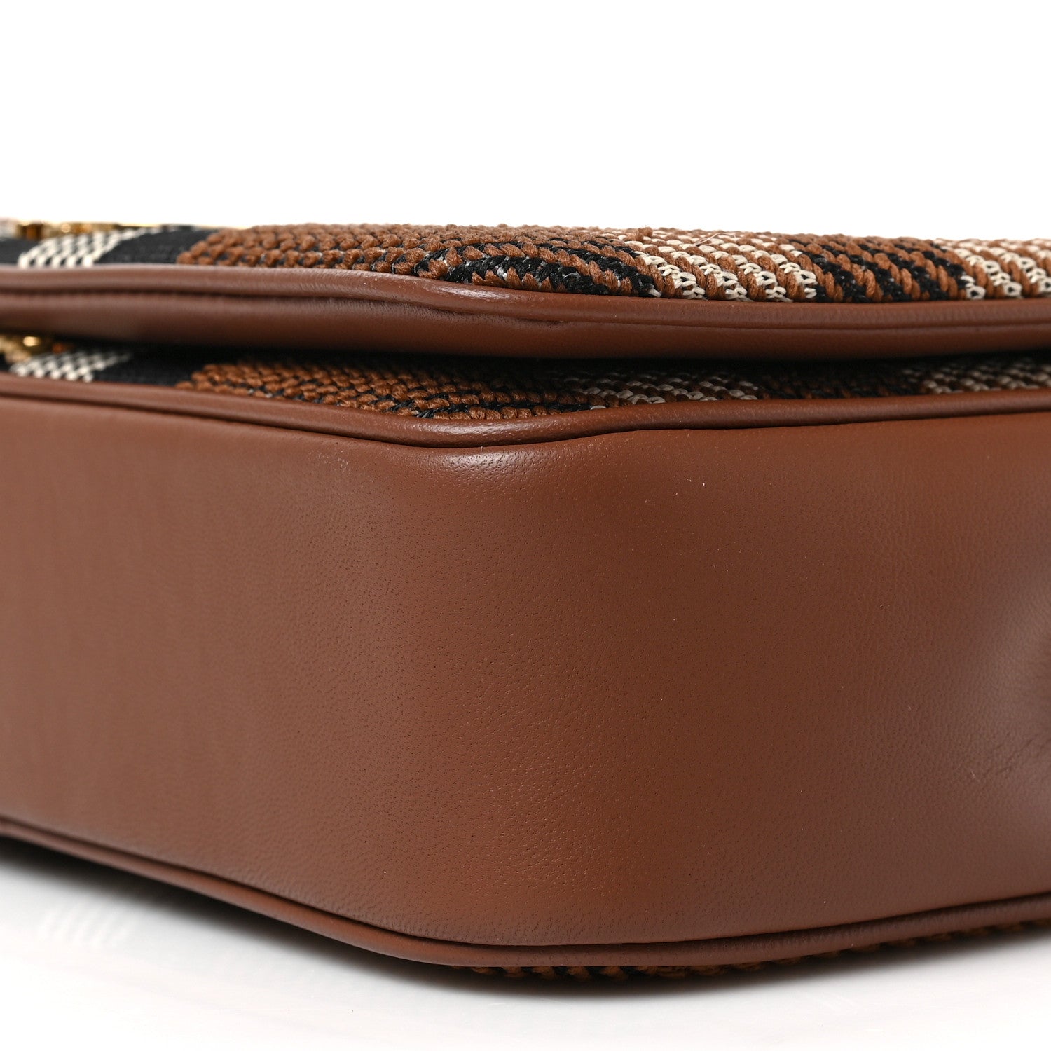 Burberry Calfskin Knit Check Small Lola Bag Dark Birch Brown 8 of 8