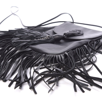 Saint Laurent Lambskin Fringe Small Anita Crossbody Bag Black 7 of 11