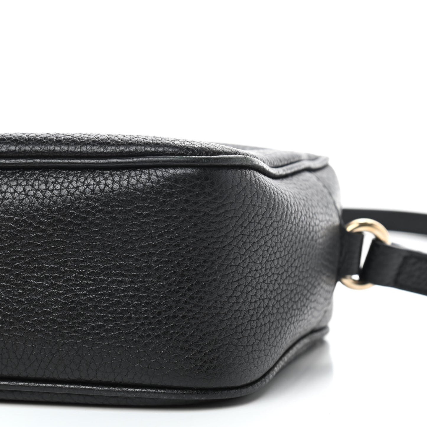 Pebbled Calfskin Small Soho Disco Bag Black