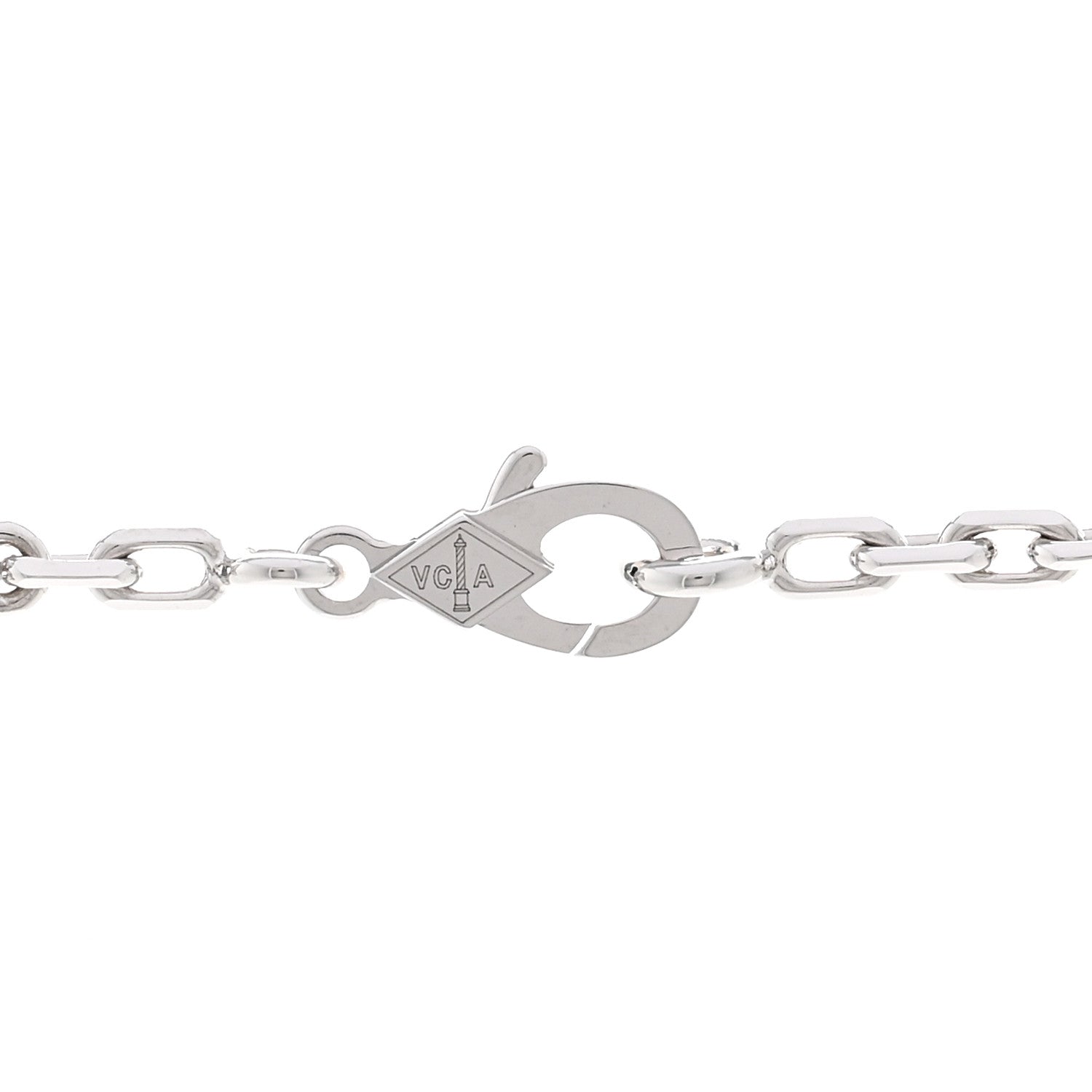 Van Cleef & Arpels 18K White Gold Mother of Pearl 10 Motifs Vintage Alhambra Necklace 4 of 6