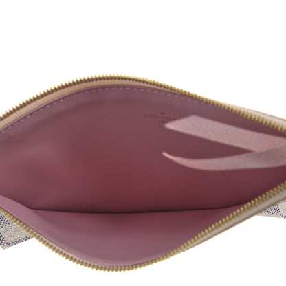 Louis Vuitton Damier Azur Felicie Chain Wallet Zippered Insert Rose Ballerine 5 of 7