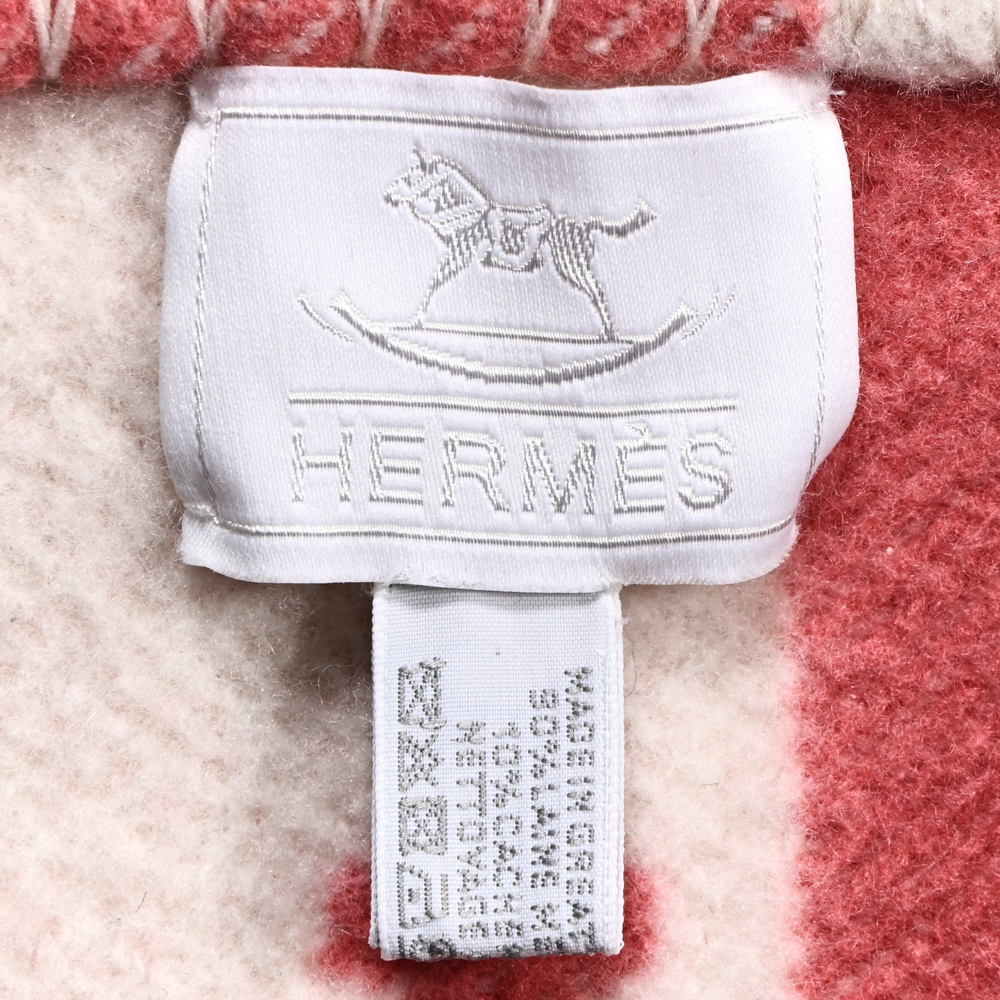 Wool Cashmere Avalon Baby Blanket Rose Airelle White