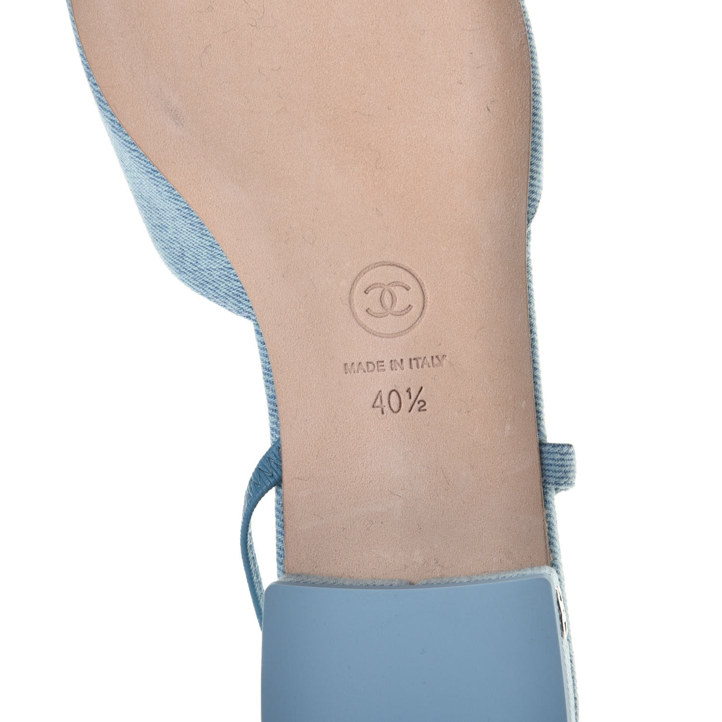 Denim Cap Toe CC Slingback Flats 40.5 Blue