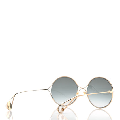 Gucci Metal Round Pearl Tip Sunglasses GG0253S Gold 4 of 8